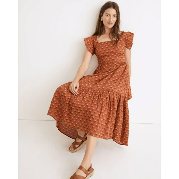 Madewell Dresses & Skirts - Madewell Ruffle Tiered Midi Dress Medium Floral Summer Cottagecore Festival Boho